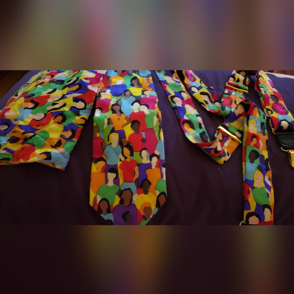 Synthia Saint James Neck Tie*Suspenders*Hankerchief